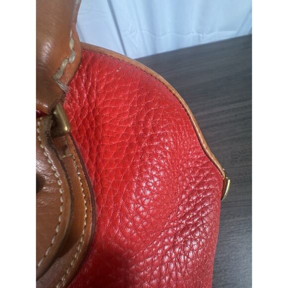 Vintage Dooney & Bourke all weather leather satchel bag. red pebbled leather - Picture 13 of 16